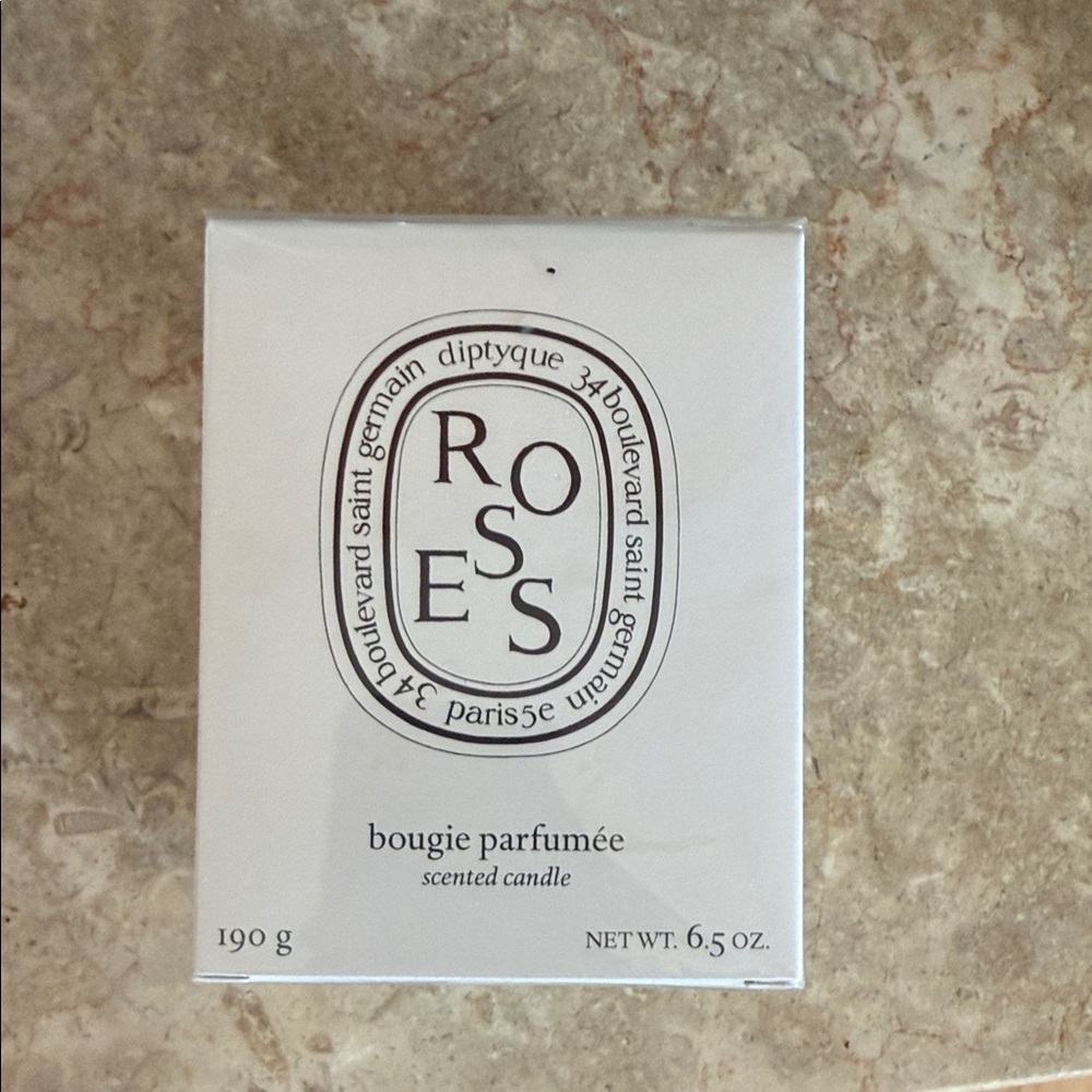 NEW Diptyque Roses Scented Candle in Classic White